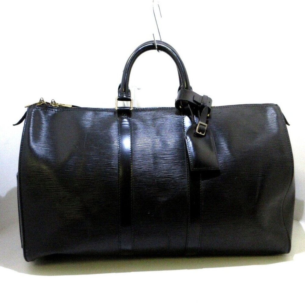 Keepall 45 Epi Leather Black Satchel Bag